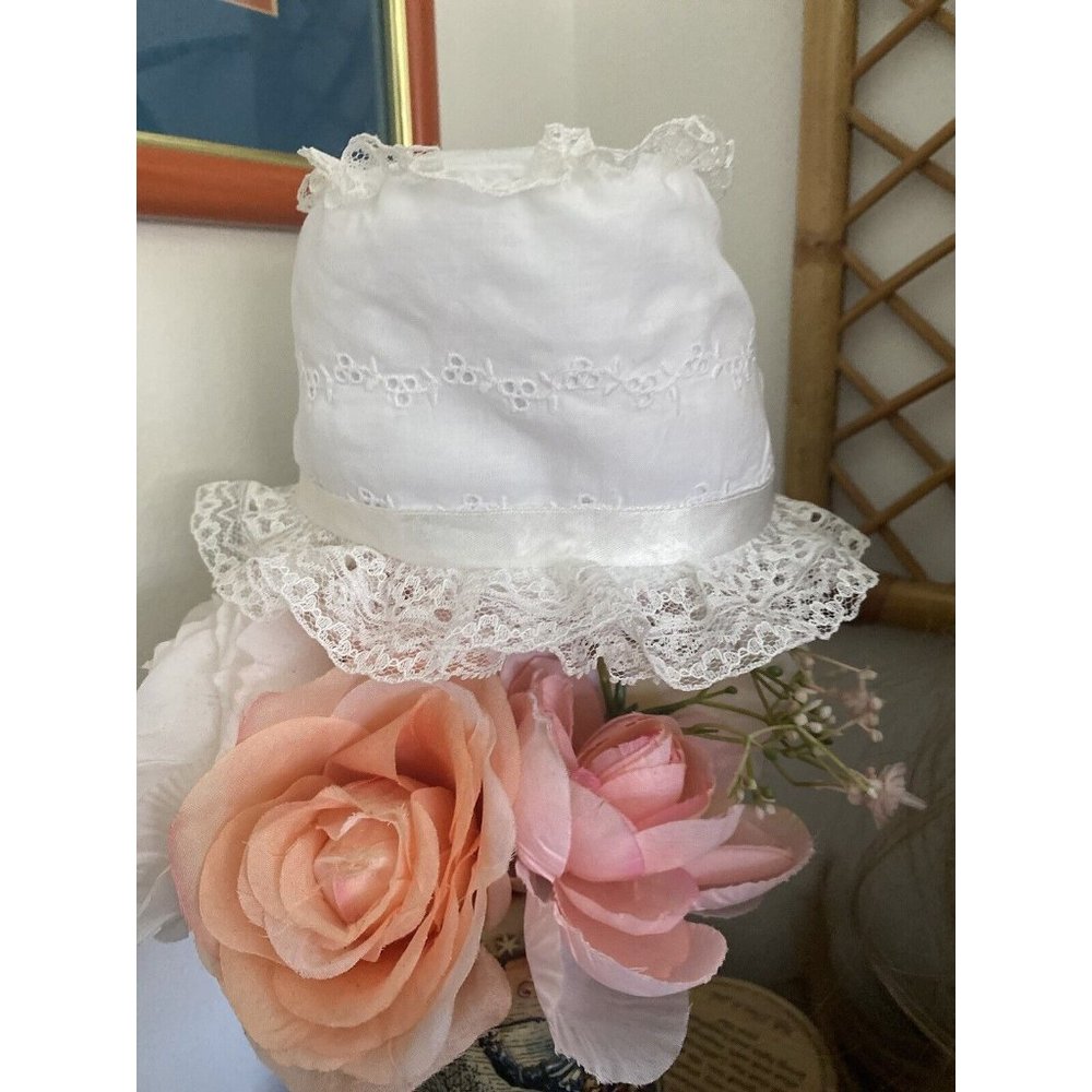 Madonna Baby‎ Girl Boy 4 Pc Baptism Dress Christening Set White Lace Vtg 0-3 Mos - Picture 5 of 16